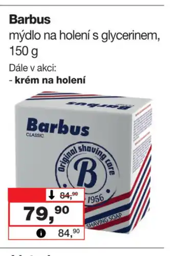 Barvy a laky drogerie BARBUS mýdlo na holení s glycerinem nabídka