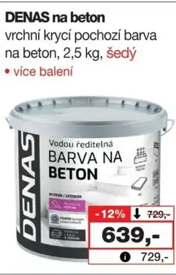 Barvy a laky drogerie DENAS na beton vrchní krycí pochozí barva na beton nabídka