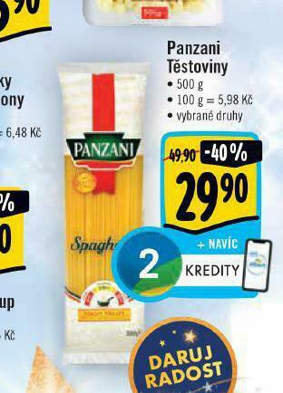 Albert Panzani těstoviny nabídka