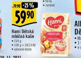 Albert Hamí dětská mléčná kaše nabídka