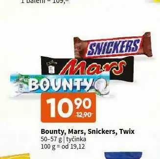 Terno Bounty, mars, snickers, twix nabídka
