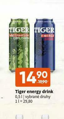 Terno Tiger energy drink nabídka
