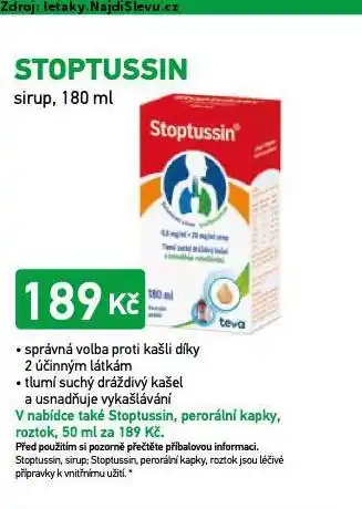 Alphega Lékárna Stoptussin nabídka