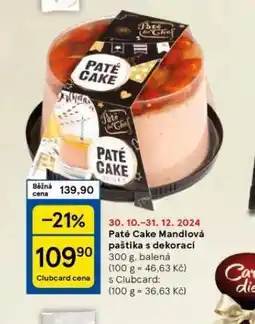 Tesco Paté cake mandlová paštika s dekorací nabídka