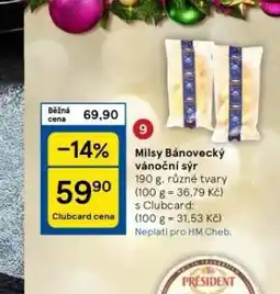 Tesco Milsy bánovecký vánoční sýr nabídka