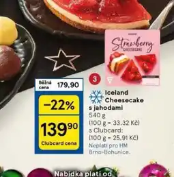 Tesco Iceland cheesecake s jahodami nabídka