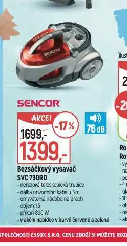 Bezsáčkový vysavač sencor
