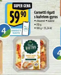 Albert Cornetti rigati s kuřetem gyros nabídka