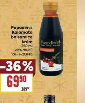 Billa Papadim´s kalamata balsamico krém nabídka