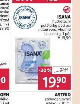 Rossmann Isana hydratační polštářky pod oči nabídka