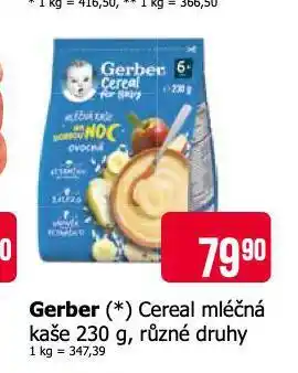 Teta Gerber cereal mléčná kaše nabídka