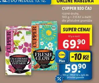 Lidl Cupper bio čaj nabídka