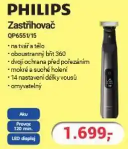 Planeo Elektro PHILIPS Zastřihovač QP6551/15 nabídka