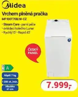 Planeo Elektro MIDEA Vrchem plněná pračka MF100T70B/W-CZ nabídka