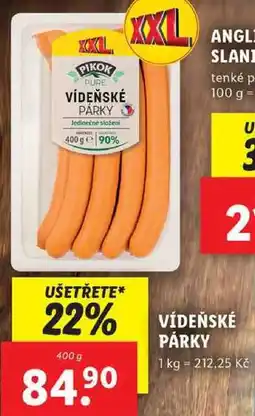 Lidl VÍDEŇSKÉ PÁRKY, 400 g nabídka