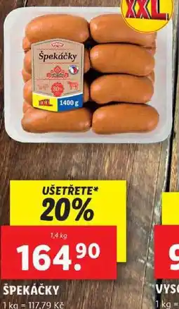 Lidl ŠPEKÁČKY, 1,4 kg nabídka