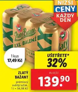 Lidl ZLATÝ BAŽANT, 8x 0,5 l nabídka