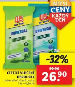 Lidl ČISTICÍ VLHČENÉ UBROUSKY, 80 ks nabídka