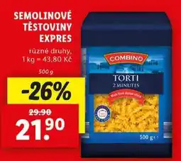 Lidl SEMOLINOVÉ TĚSTOVINY EXPRES, 500 g nabídka