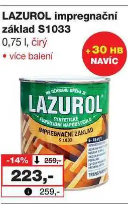 Barvy a laky drogerie LAZUROL impregnační základ S1033 0,75 1, čirý nabídka