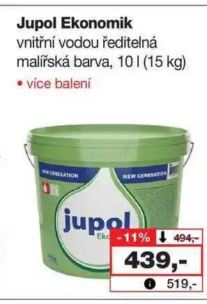 Barvy a laky drogerie Jupol Ekonomik vnitřní vodou ředitelná malířská barva, 10I (15 kg) nabídka