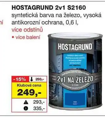 Barvy a laky drogerie HOSTAGRUND 2v1 S2160 syntetická barva na železo, vysoká ní antikorozní ochrana, 0,6l nabídka