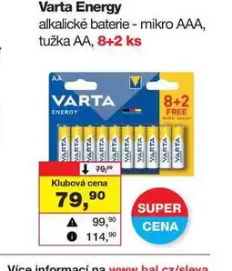 Barvy a laky drogerie Varta Energy alkalické baterie - mikro AAA, tužka AA, 8+2 ks nabídka