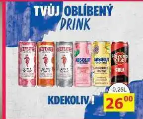 BENE Nápoje ABSOLUT MÍCHANÝ DRINK 0.25L nabídka