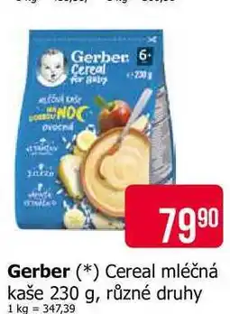 Teta Gerber Cereal mléčná kaše 230 g, různé druhy nabídka