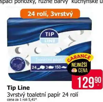 Teta Tip Line 3vrstvý toaletní papír 24 rolí nabídka