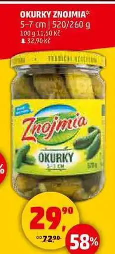 Penny Market OKURKY ZNOJMIA 5-7 cm, 520/260 g nabídka