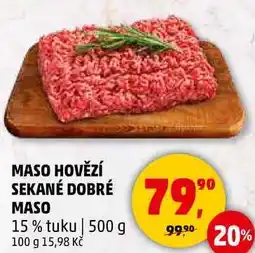 Penny Market MASO HOVĚZÍ SEKANÉ DOBRÉ MASO 15% tuku, 500 g nabídka