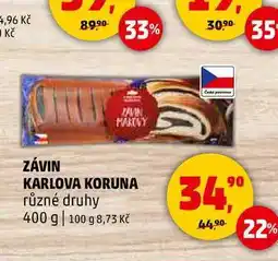 Penny Market ZÁVIN KARLOVA KORUNA různé druhy, 400 g nabídka