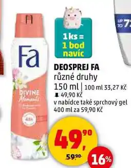 Penny Market DEOSPREJ FA různé druhy, 150 ml nabídka