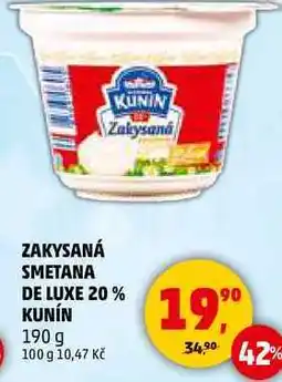 Penny Market ZAKYSANÁ SMETANA DE LUXE 20% KUNÍN, 190 g nabídka