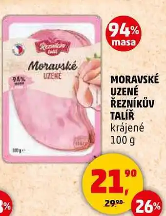 Penny Market MORAVSKÉ UZENÉ ŘEZNÍKŮV TALÍŘ krájené, 100 g nabídka