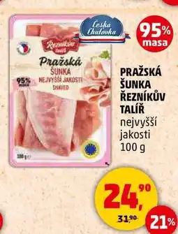 Penny Market PRAŽSKÁ ŠUNKA ŘEZNÍKŮV TALÍŘ nejvyšší jakosti, 100 g nabídka
