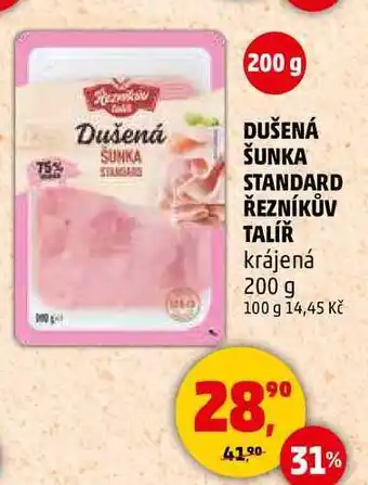 Penny Market DUŠENÁ ŠUNKA STANDARD ŘEZNÍKŮV TALÍŘ krájená, 200 g nabídka