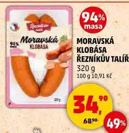 Penny Market MORAVSKÁ KLOBÁSA ŘEZNÍKŮV TALÍŘ, 320 g nabídka
