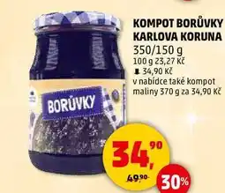 Penny Market KOMPOT BORŮVKY KARLOVA KORUNA, 350/150 g nabídka