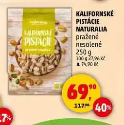 Penny Market KALIFORNSKÉ PISTÁCIE NATURALIA pražené nesolené, 250 g nabídka