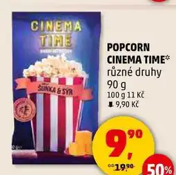 Penny Market POPCORN CINEMA TIME různé druhy, 90 g nabídka