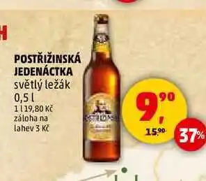 Penny Market POSTŘIŽINSKÁ JEDENÁCTKA světlý ležák, 0,5 l nabídka