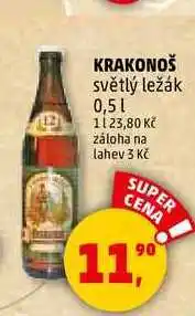 Penny Market KRAKONOŠ světlý ležák, 0,5 l nabídka