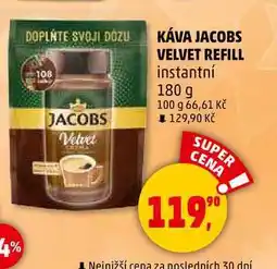 Penny Market KÁVA JACOBS VELVET REFILL instantní, 180 g nabídka