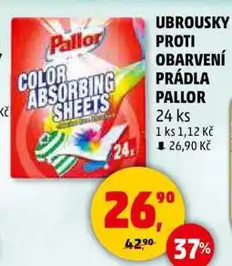 Penny Market UBROUSKY PROTI OBARVENÍ PRÁDLA PALLOR, 24 ks nabídka