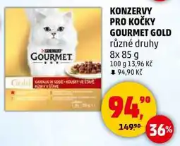 Penny Market KONZERVY PRO KOČKY GOURMET GOLD různé druhy, 8x 85 g nabídka