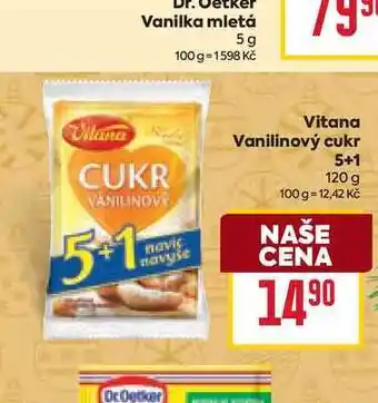 Billa Vitana Vanilinový cukr 5+1 120 g nabídka