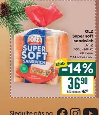 Billa OLZ Super soft sandwich 375 g nabídka