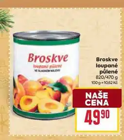 Billa Broskve loupané půlené 820/470 g nabídka